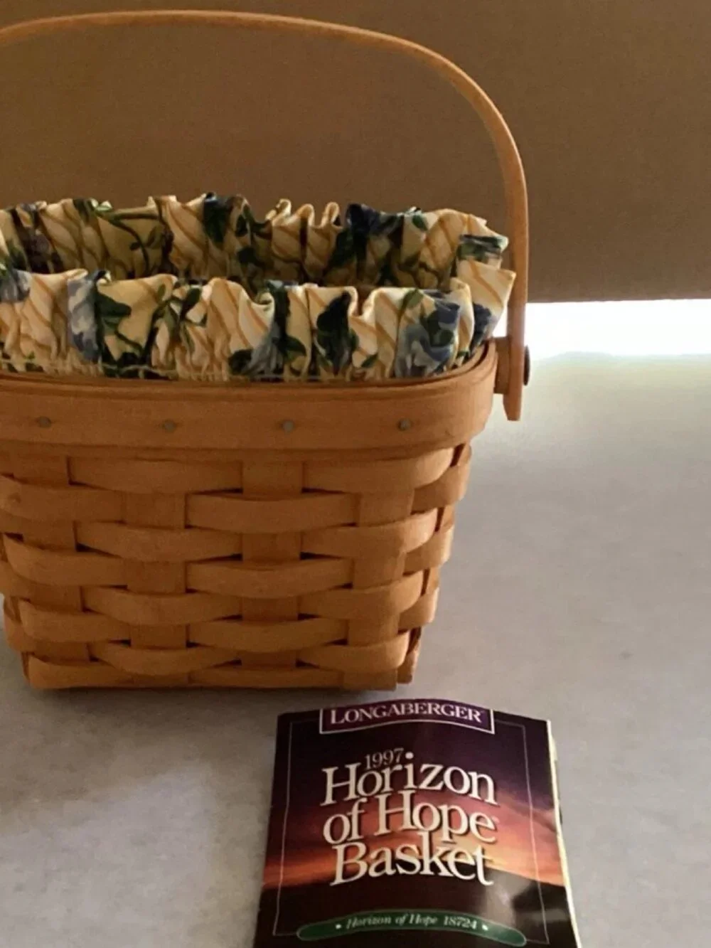 Longaberger Woven 1997 Horizon of Hope Storage Basket Liner Protector